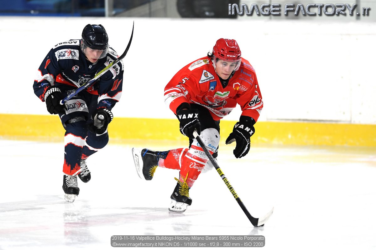 2019-11-16 Valpellice Bulldogs-Hockey Milano Bears 5955 Nicolo Porporato